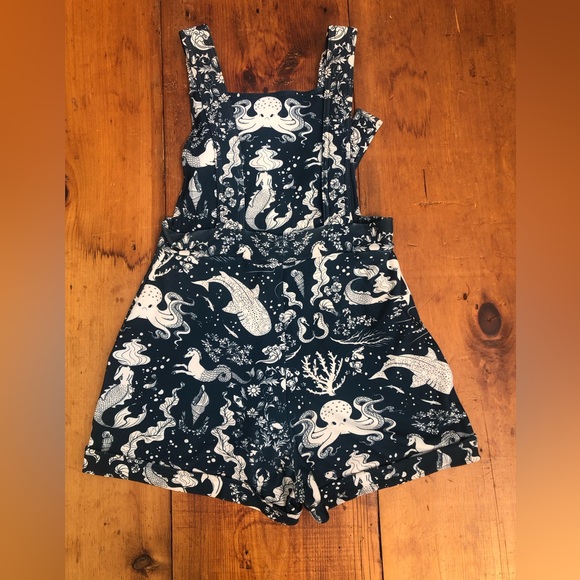 Blackmilk Ocean themed overalls S - Picture 5 of 7